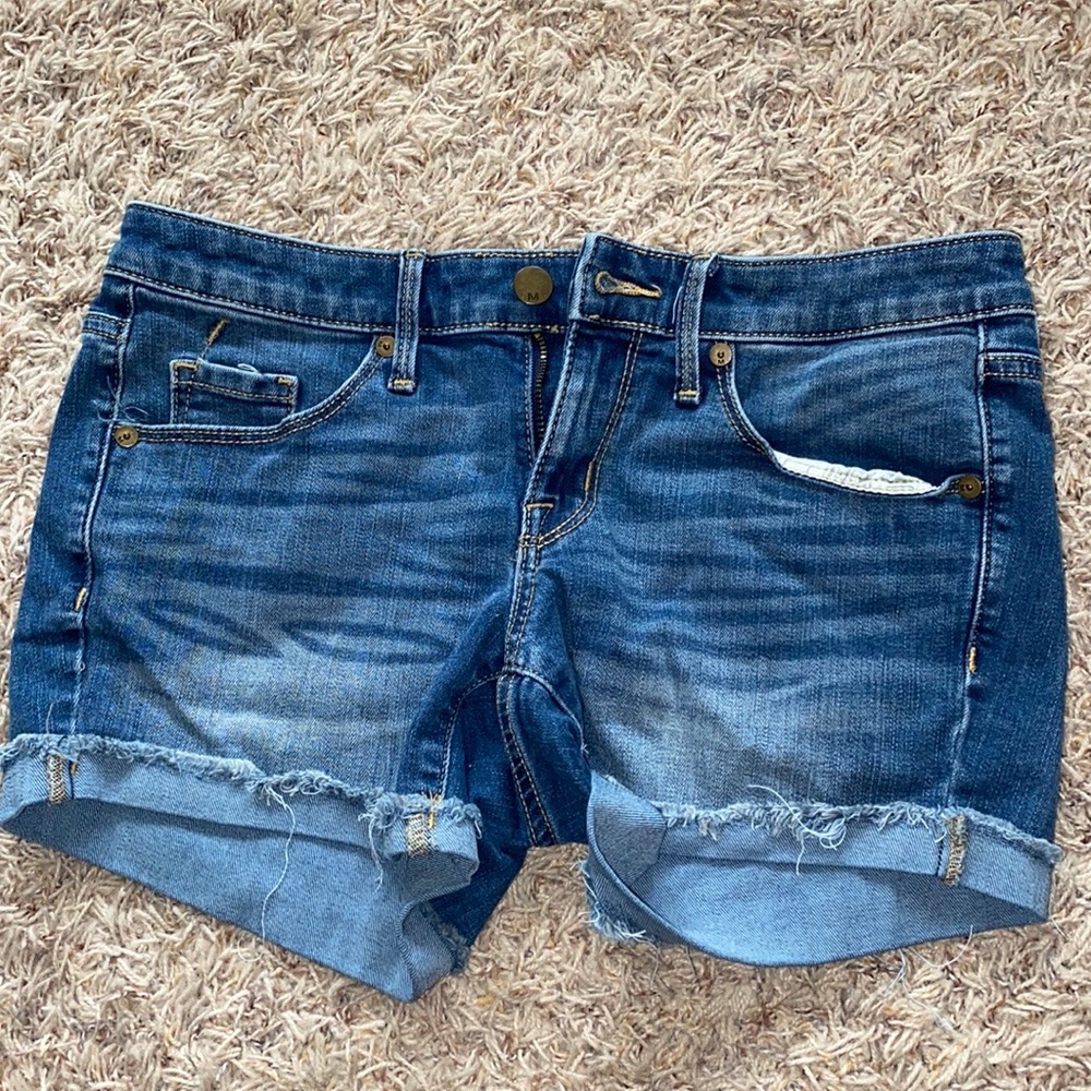 mossimo super stretch mid-rise jean shorts